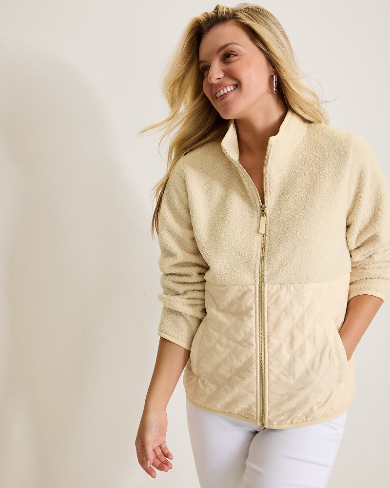 Faux Sherpa Quilted Hybrid Jacket - Tommy Bahama Women