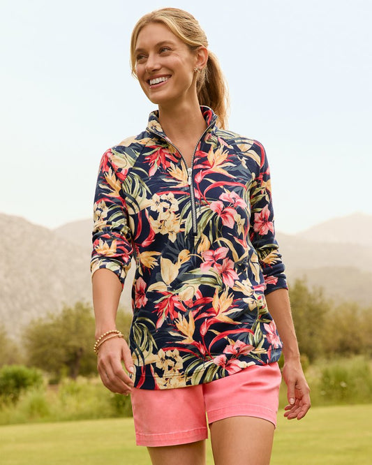 Aruba Flora Amora Half-Zip Sweatshirt - Tommy Bahama Women