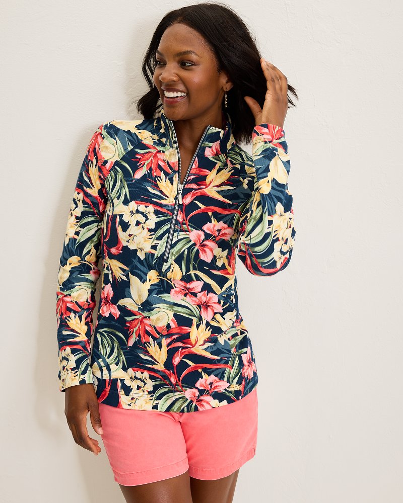 Aruba Flora Amora Half-Zip Sweatshirt - Tommy Bahama Women
