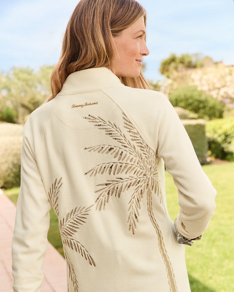 Aruba Portico Palma Embroidered Full-Zip Sweatshirt - Tommy Bahama Women