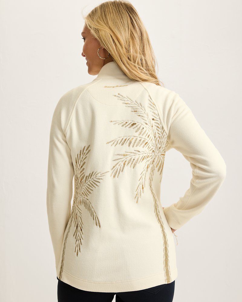 Aruba Portico Palma Embroidered Full-Zip Sweatshirt - Tommy Bahama Women