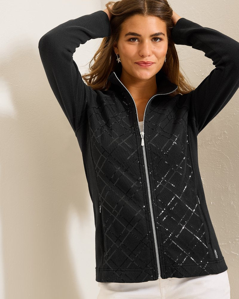 Aruba Diamond Days Embroidered Full-Zip Sweatshirt - Tommy Bahama Women