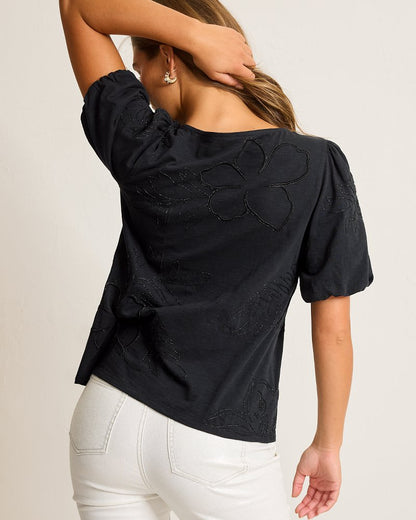 Heritage Hibiscus Puff-Sleeve Lux T-Shirt - Tommy Bahama Women