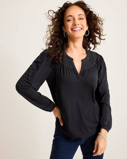 Kauai Long-Sleeve Smocked Top - Tommy Bahama Women