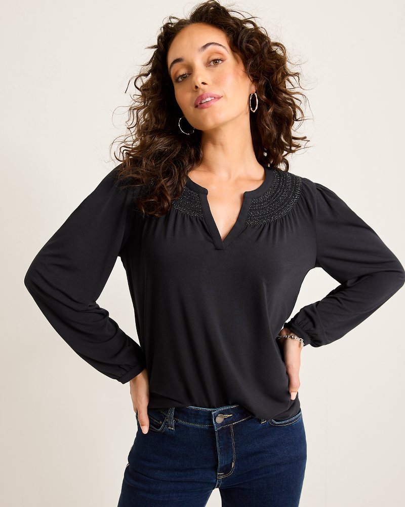 Kauai Long-Sleeve Smocked Top - Tommy Bahama Women
