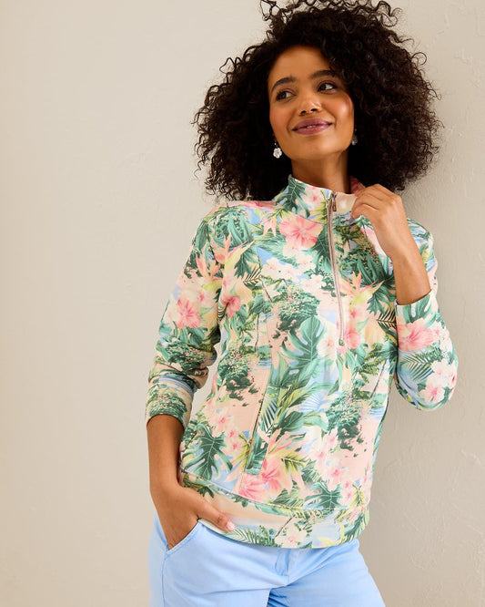 Marina Del Mar Ocean Vida Half-Zip Sweatshirt - Tommy Bahama Women