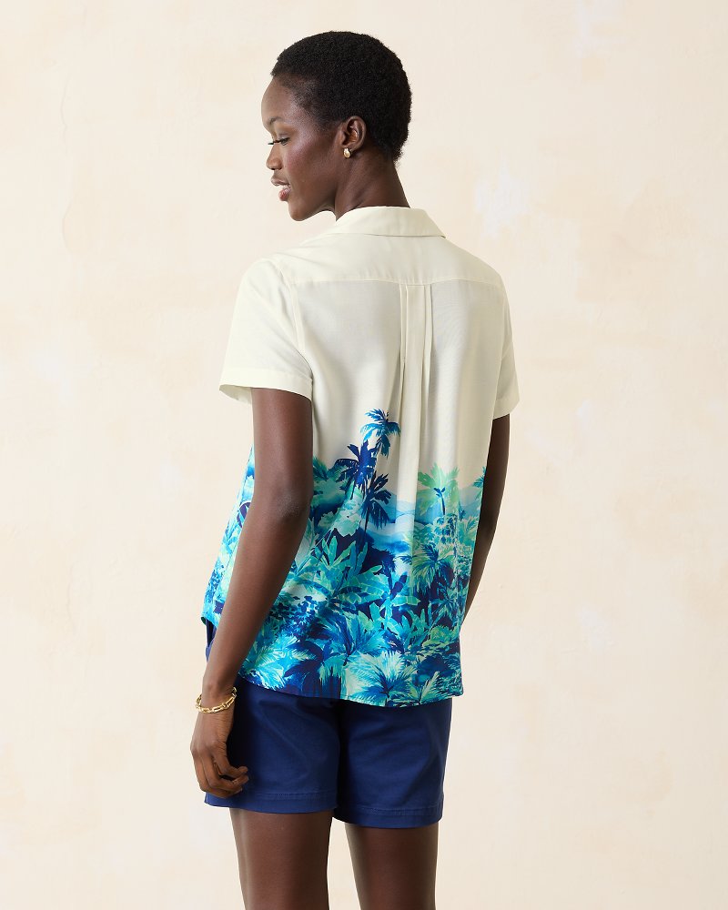 Oceanside Views Talulla Silk Camp Shirt - Tommy Bahama Women