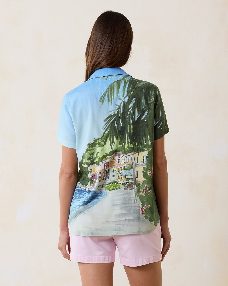 Disney Coastal Cruisin' Silk Camp Shirt - Tommy Bahama Women