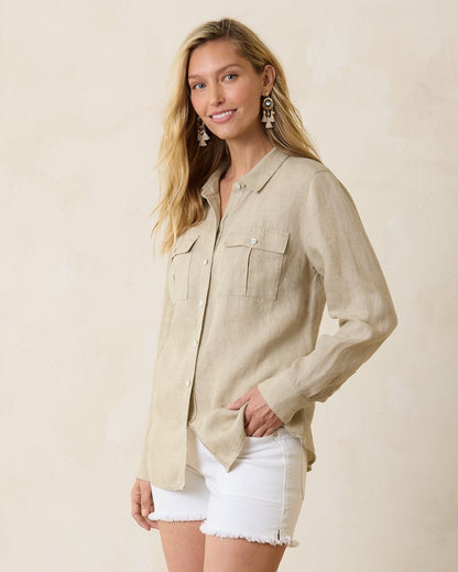 Coastalina Utility Linen Shirt - Tommy Bahama Women