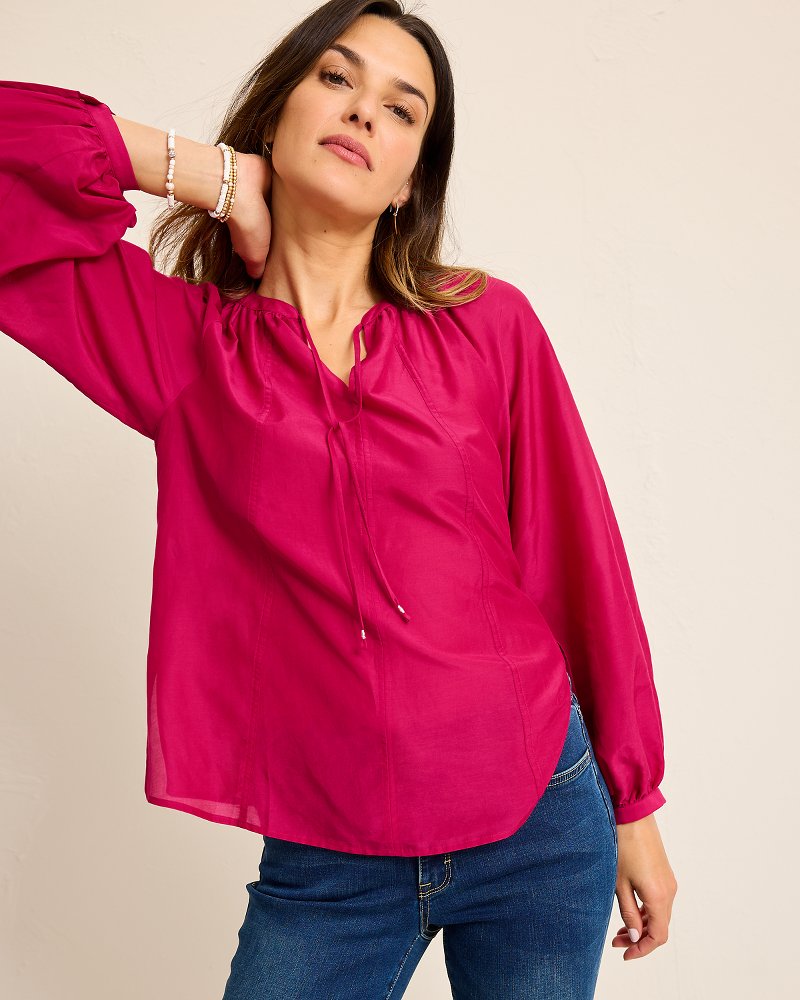 Agua Amara Seamed Peasant Top - Tommy Bahama Women