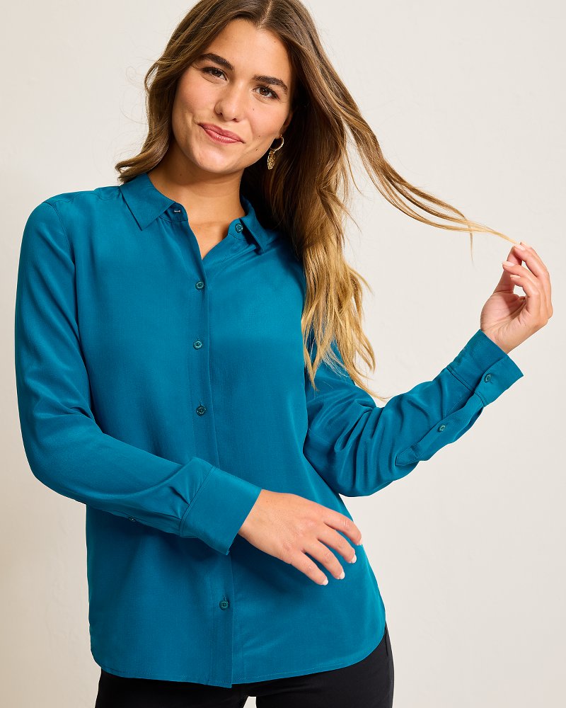 Classic Long-Sleeve Silk Shirt - Tommy Bahama Women