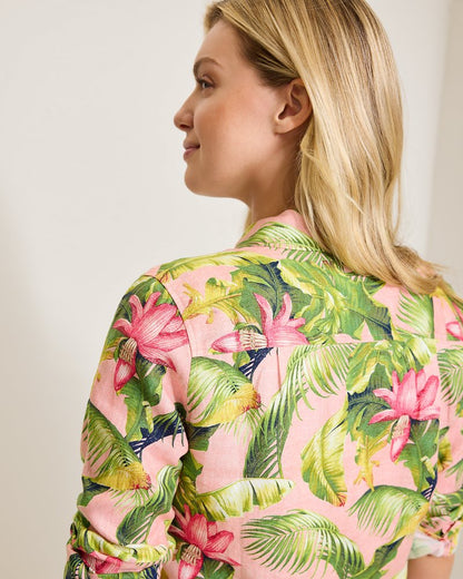 Coastalina Frond Royal Linen Shirt - Tommy Bahama Women