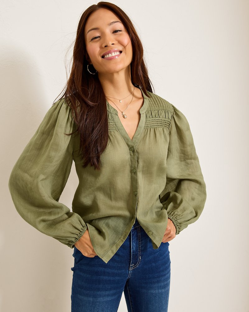Palm Breeze Pintuck Blouse - Tommy Bahama Women