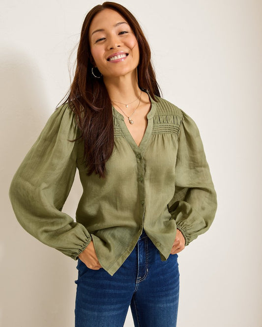 Palm Breeze Pintuck Blouse - Tommy Bahama Women