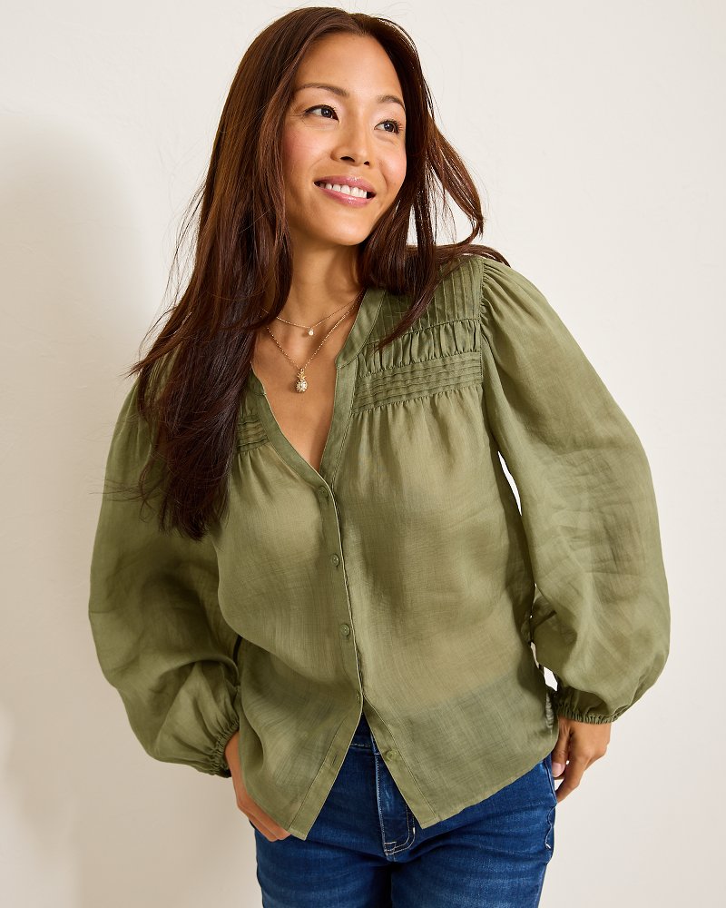 Palm Breeze Pintuck Blouse - Tommy Bahama Women