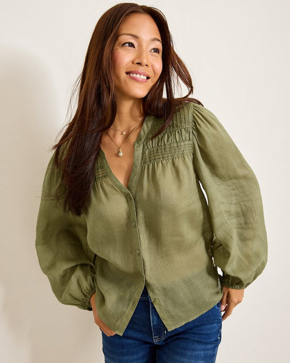 Palm Breeze Pintuck Blouse - Tommy Bahama Women