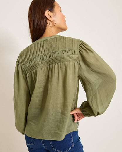 Palm Breeze Pintuck Blouse - Tommy Bahama Women