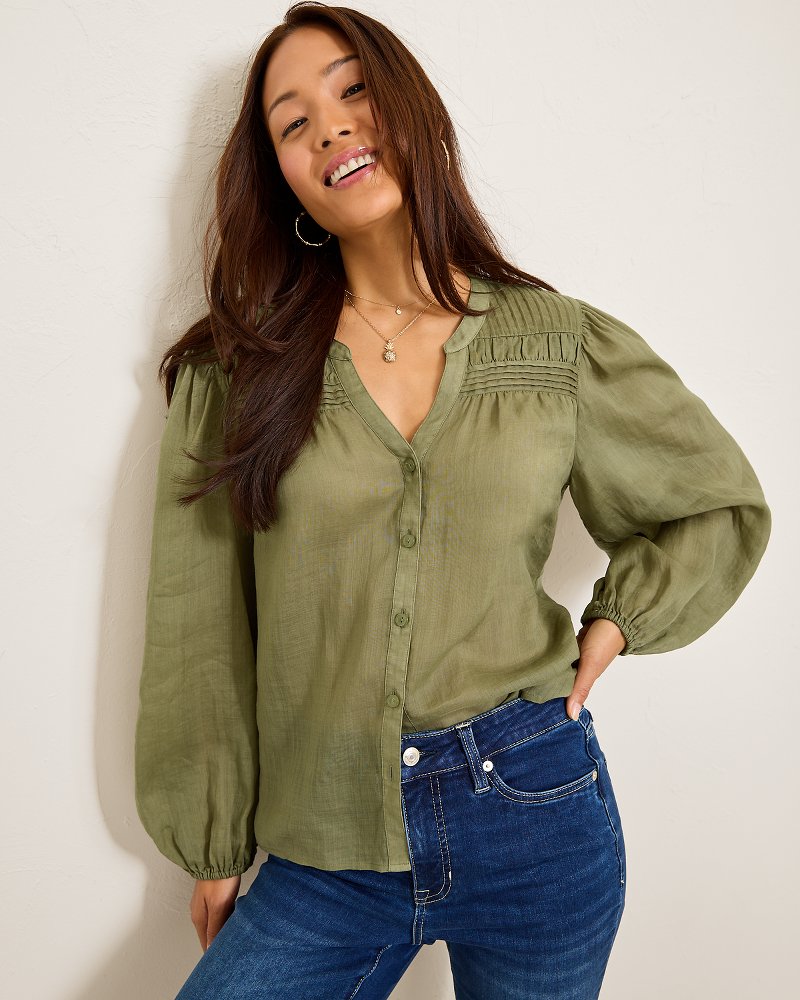Palm Breeze Pintuck Blouse - Tommy Bahama Women