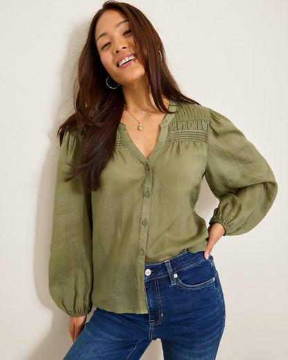 Palm Breeze Pintuck Blouse - Tommy Bahama Women
