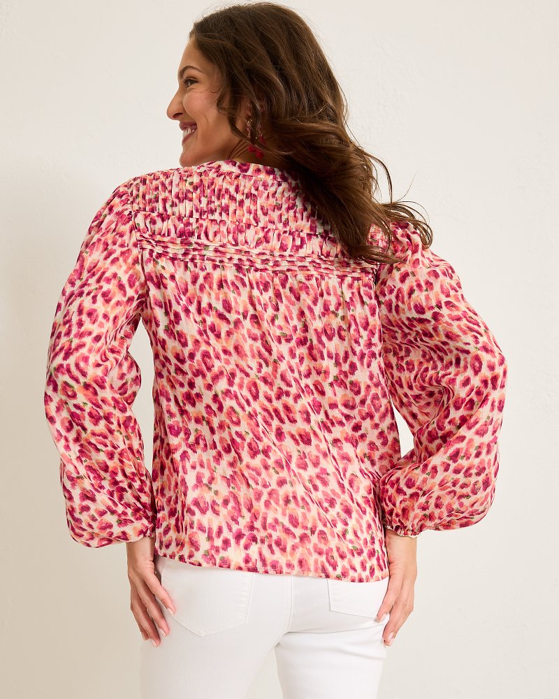 Jeweled Jaguar Pintuck Blouse - Tommy Bahama Women