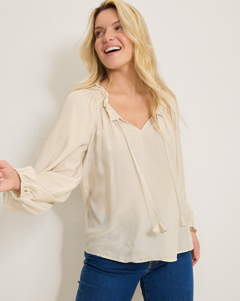 Silky Seas Smocked Peasant Top - Tommy Bahama Women
