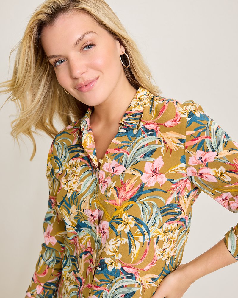 Flora Amora Long-Sleeve Silk Shirt - Tommy Bahama Women