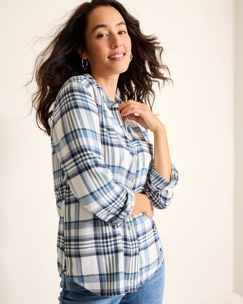 Breezy Shoreline Flannel Shirt - Tommy Bahama Women