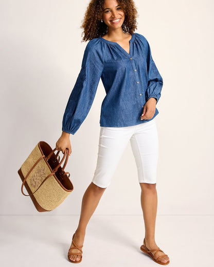 Indigo Cove Embroidered Blouse - Tommy Bahama Women