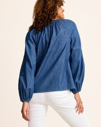 Indigo Cove Embroidered Blouse - Tommy Bahama Women