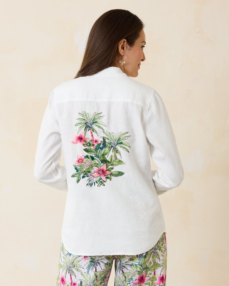 Coastalina Coastal Palms Linen Shirt - Tommy Bahama Women
