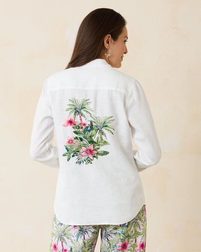 Coastalina Coastal Palms Linen Shirt - Tommy Bahama Women