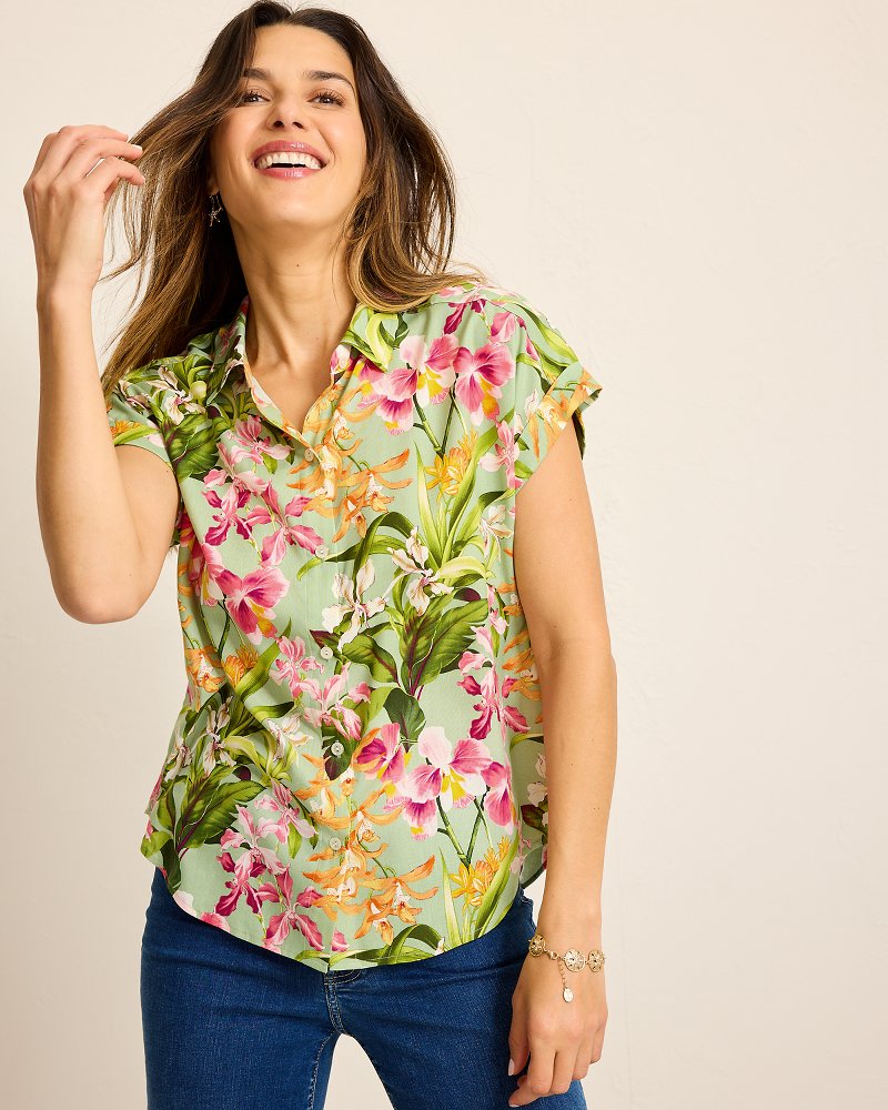 Orchid Bay Silk Camp Shirt - Tommy Bahama Women