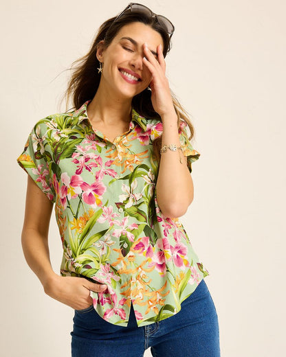 Orchid Bay Silk Camp Shirt - Tommy Bahama Women