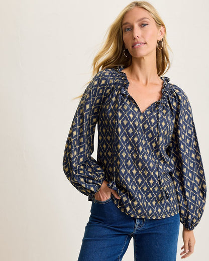 Diamond Cay Smocked Peasant Top - Tommy Bahama Women