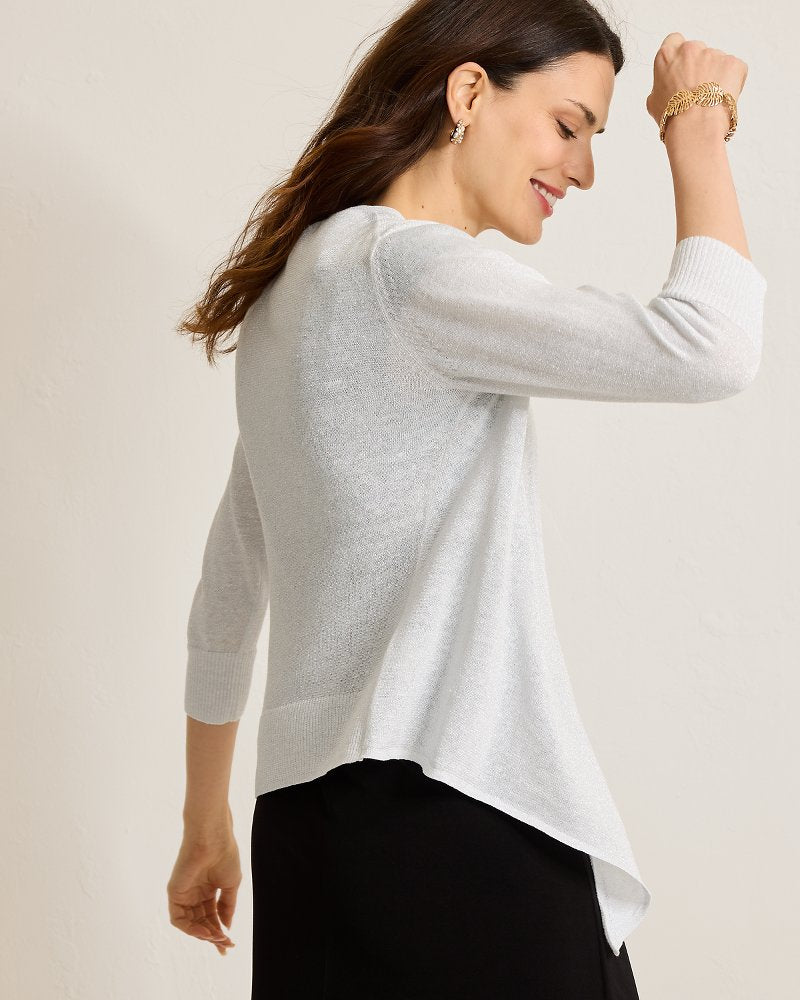 Addison Shimmer Linen-Blend Cardigan - Tommy Bahama Women
