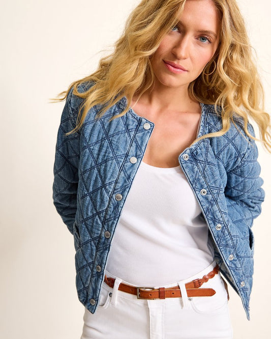 Quilted Cropped Denim Jacket - Tommy Bahama Women