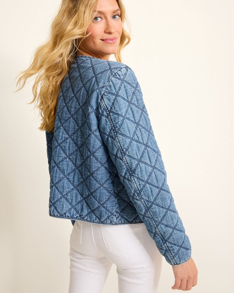 Quilted Cropped Denim Jacket - Tommy Bahama Women