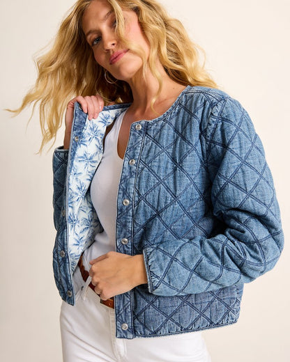 Quilted Cropped Denim Jacket - Tommy Bahama Women