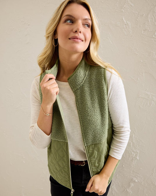 Faux Sherpa Hybrid Vest - Tommy Bahama Women