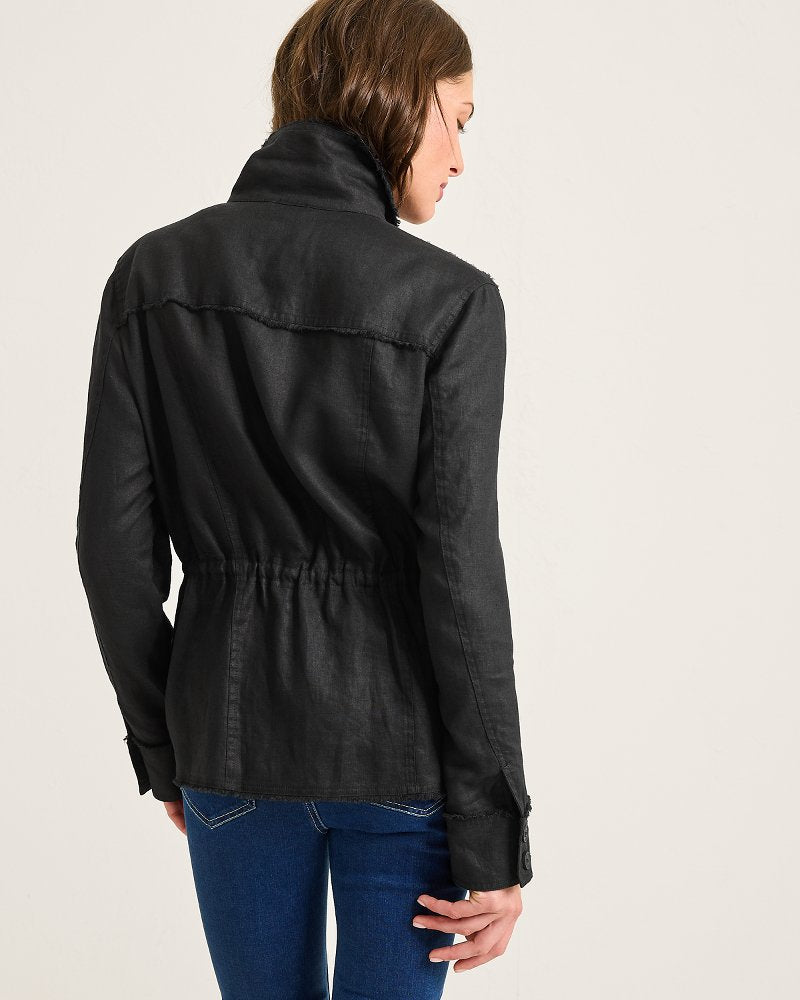 Two Palms Linen Raw-Edge Utility Jacket - Tommy Bahama Women