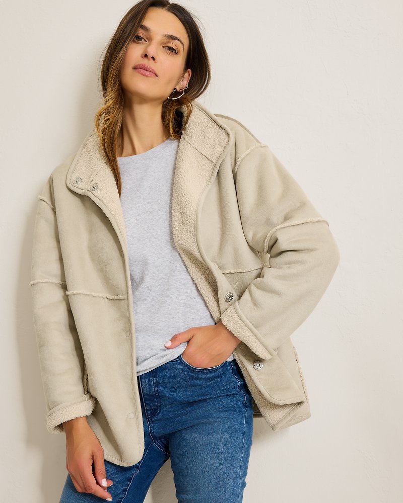 Reversible Faux Shearling Coat - Tommy Bahama Women
