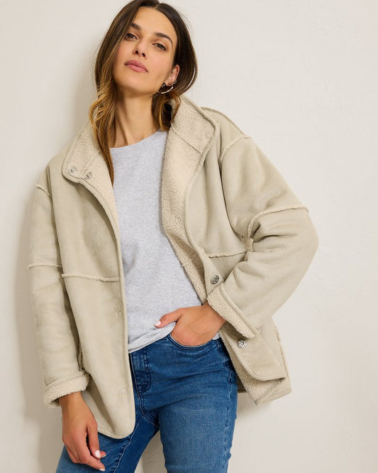 Reversible Faux Shearling Coat - Tommy Bahama Women
