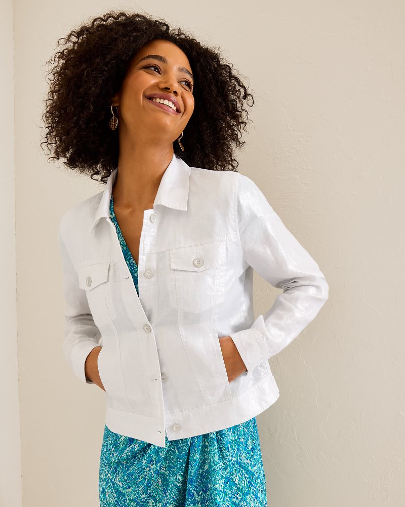 Two Palms Shimmer Linen Jacket - Tommy Bahama Women