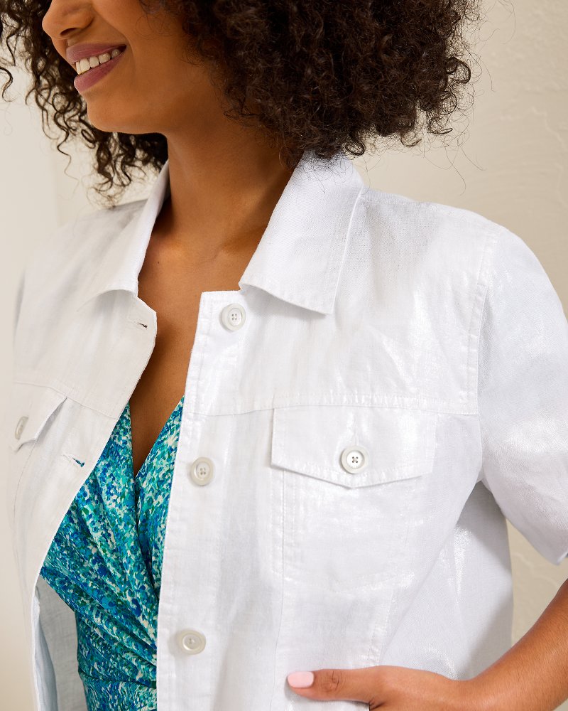 Two Palms Shimmer Linen Jacket - Tommy Bahama Women