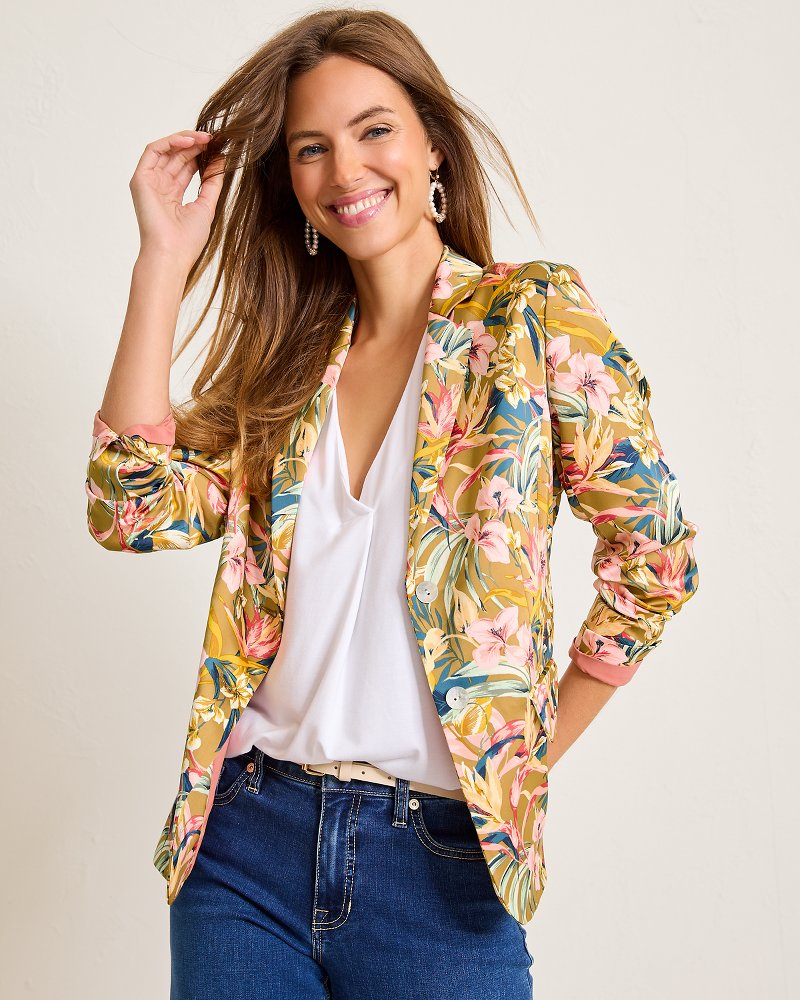 Flora Amora Satin Blazer - Tommy Bahama Women