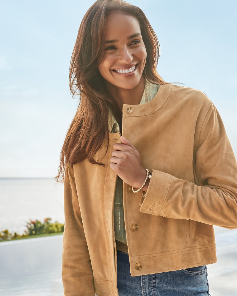 Cropped Suede Jacket - Tommy Bahama Women