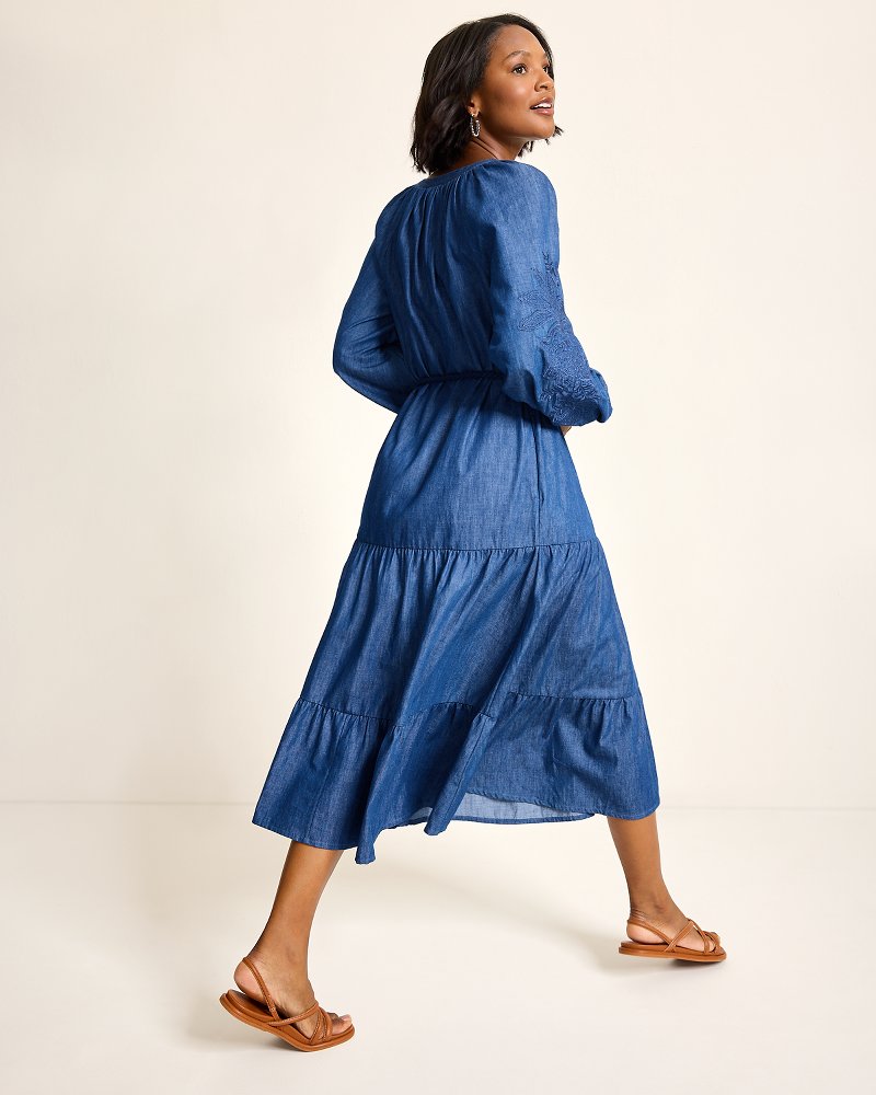 Indigo Cove Embroidered Midi Dress - Tommy Bahama Women