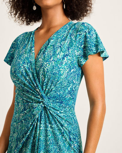 Clara Playa Python Short-Sleeve Faux-Wrap Dress - Tommy Bahama Women