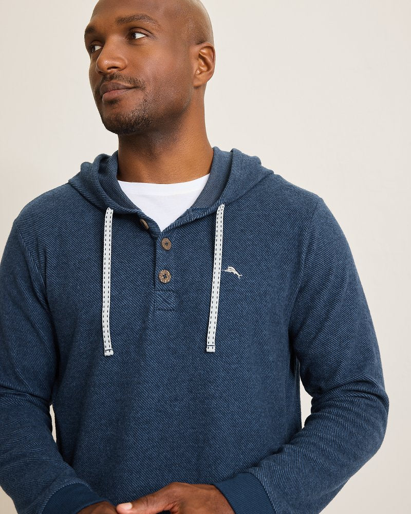 Big & Tall Textured Twill Stripe Hoodie - Tommy Bahama Men