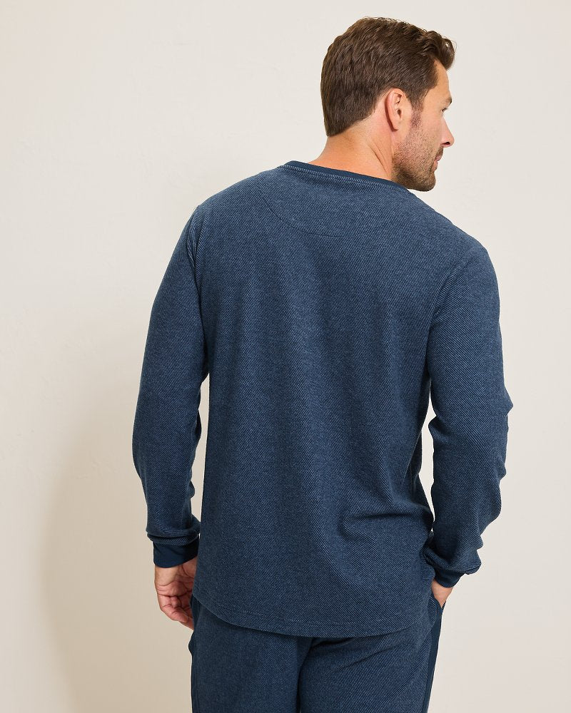 Textured Twill Stripe Crew Long-Sleeve Top - Tommy Bahama Men
